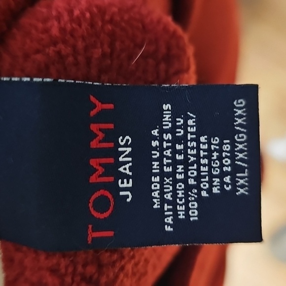 Mens Tommy Hilfiger Vintage Red Fleece 'Hilfiger Denim' Sweatshirt XXL - Picture 4 of 4